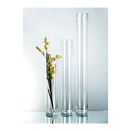 DÉCORATION GÉANTE - CYLINDRE  Ø 10x50 CM TRANSPARENT VERRE (1 UNITÉ)