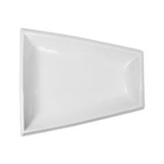 ASSIETTE TRAPEZOIDALE 43x39x4 CM BLANC PORCELAINE (6 UNITÉ)