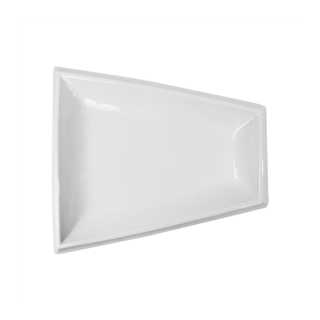 ASSIETTE TRAPEZOIDALE  43x39x4 CM BLANC PORCELAINE (6 UNITÉ)