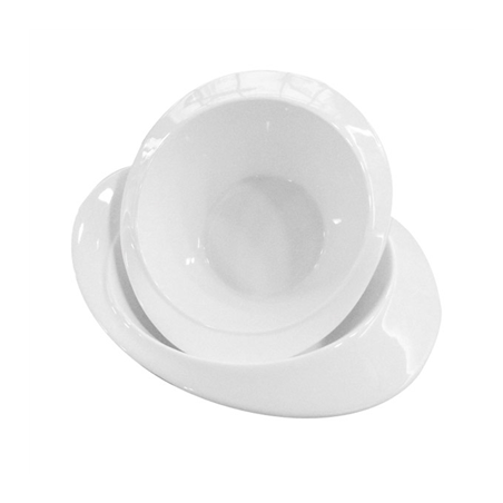 Image BOL IRREGULIER  26 CM BLANC PORCELAINE (8 UNITÉ) #1