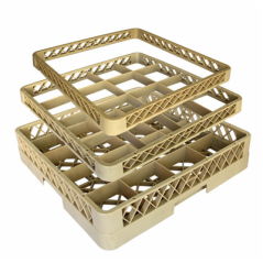 Image CASIER DE LAVAGE 16 COMPART. VERRES  50x50x10 CM BEIGE PP (1 UNITÉ) #1