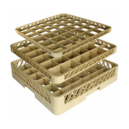 Image CASIER DE LAVAGE 36 COMPART. VERRES  50x50x10 CM BEIGE PP (1 UNITÉ) #1