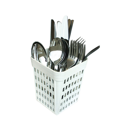 Image GODET POUR COUVERTS  10,7x10,7x14 CM BLANC PP (1 UNITÉ) #1