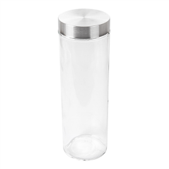 Image POT STOCKAGE CYLINDRIQUE 'WAKI GLASS' 1900 ML Ø10x31 CM TRANSPARENT VERRE (12 UNITÉ) #1