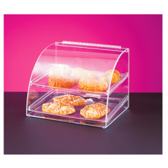 Image PRÉSENTOIR PÂTISSERIE courbé 2 NIVEAUX  40x38x41 CM TRANSPARENT ACRYLIQUE (1 UNITÉ) #1