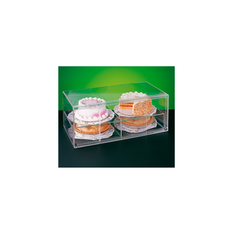 PRÉSENTOIR PÂTISSERIE ALLONGÉ 2 NIVEAUX  64x33x25,5 CM TRANSPARENT ACRYLIQUE (1 UNITÉ)