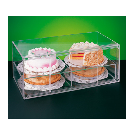 Image PRÉSENTOIR PÂTISSERIE ALLONGÉ 2 NIVEAUX  64x33x25,5 CM TRANSPARENT ACRYLIQUE (1 UNITÉ) #1