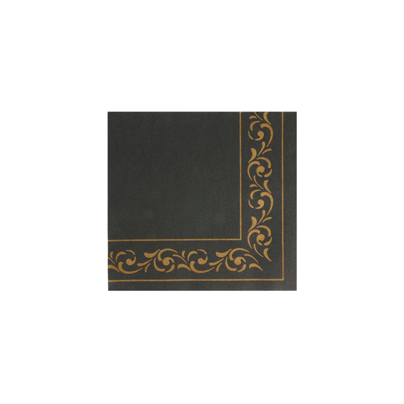 SERVIETTES ECOLABEL 'DOUBLE POINT - TROYA' 18 G/M2 40x40 CM NOIR OUATE (1200 UNITÉ)