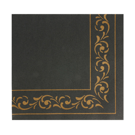 Image SERVIETTES ECOLABEL 'DOUBLE POINT - TROYA' 18 G/M2 40x40 CM NOIR OUATE (1200 UNITÉ) #1