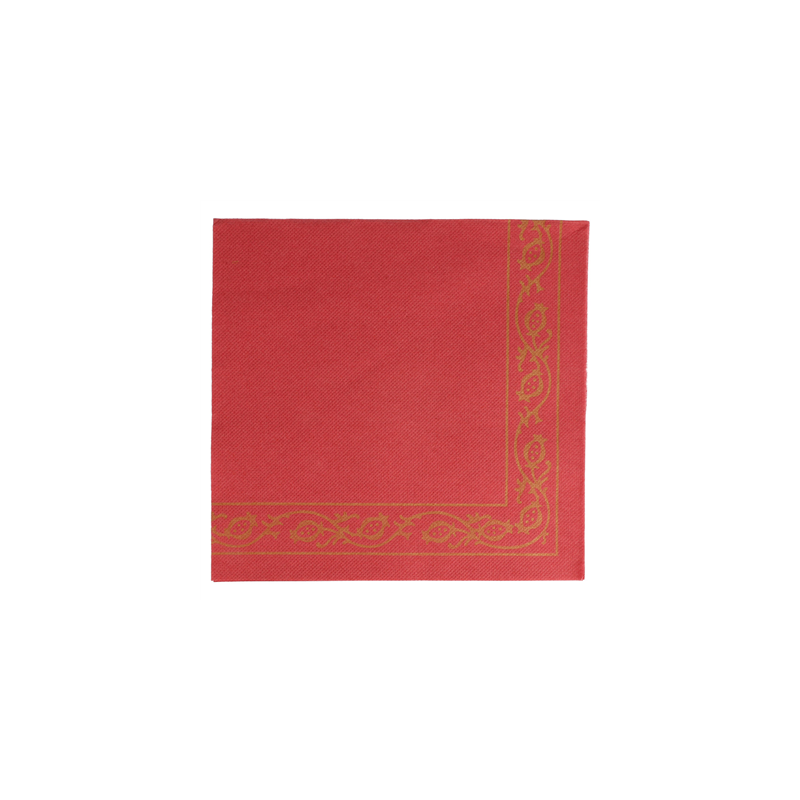 SERVIETTES ECOLABEL 'DOUBLE POINT - PÉRSICO' 18 G/M2 40x40 CM BORDEAUX OUATE (1200 UNITÉ)