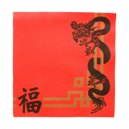 Image SERVIETTES ECOLABEL 'DOUBLE POINT - CHINA' 18 G/M2 40x40 CM ROUGE OUATE (1200 UNITÉ) #1
