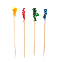 Image PIQUES DE COULEURS  6,5 (h) CM ASSORTI BOIS (1000 UNITÉ) #1