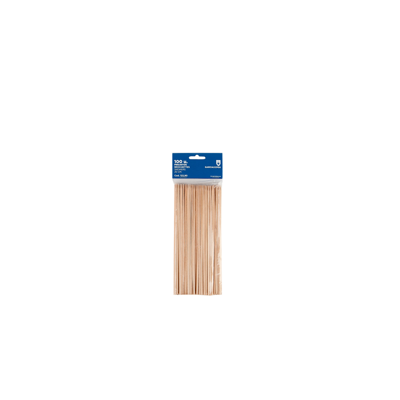 PIQUES BROCHETTES  20 CM NATUREL BOIS (100 UNITÉ)