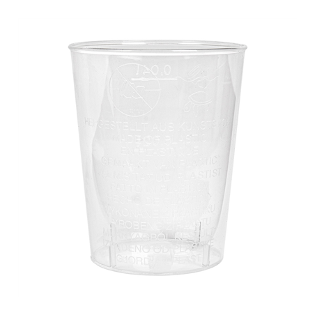 VERRES INJECTÉS À LIQUEUR 20/40 ML Ø 4,2/3,2x5,2 CM TRANSPARENT CRISTAL PS (2000 UNITÉ)