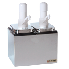 Image POMPE CONDIMENTS 2 POMPES 2x2,36L 24,7x19,6x32 CM ARGENTE INOX (1 UNITÉ) #1