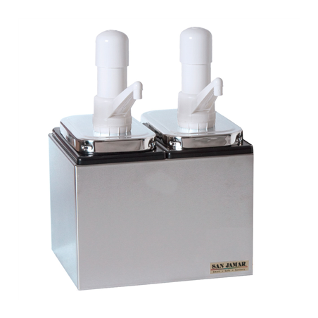 Image POMPE CONDIMENTS 2 POMPES 2x2,36L 24,7x19,6x32 CM ARGENTE INOX (1 UNITÉ) #1