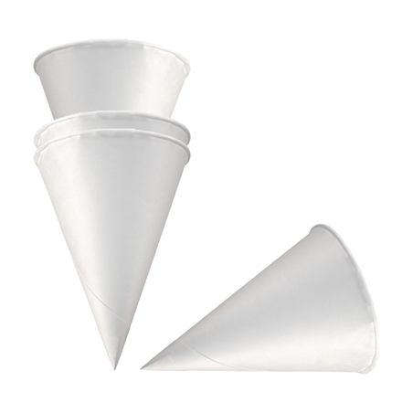 Image CÔNES EAU 120 ML 70 G/M2 Ø 6,4x8,7 CM BLANC PAPIER (5000 UNITÉ) #1