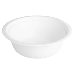 Image BOLS 'BIONIC' 350 ML Ø 13,5x4,6 CM BLANC BAGASSE (1200 UNITÉ) #1