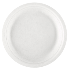 Image ASSIETTES 'BIONIC' Ø 18x1,8 CM BLANC BAGASSE (1000 UNITÉ) #1
