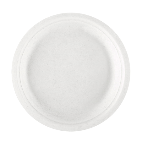 Image ASSIETTES 'BIONIC'  Ø 18x1,8 CM BLANC BAGASSE (1000 UNITÉ) #1