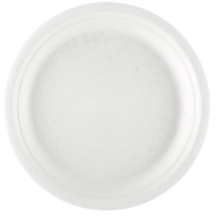 Image ASSIETTES 'BIONIC' Ø 23x2 CM BLANC BAGASSE (1000 UNITÉ) #1