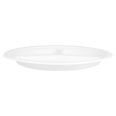 ASSIETTES 3 COMPART. 'BIONIC' Ø 26x2,6 CM BLANC BAGASSE (800 UNITÉ)