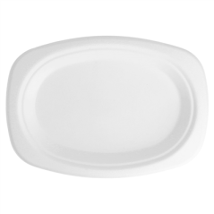 Image PLATEAUX OVALES 'BIONIC'  23,3x16,5x2 CM BLANC BAGASSE (800 UNITÉ) #3