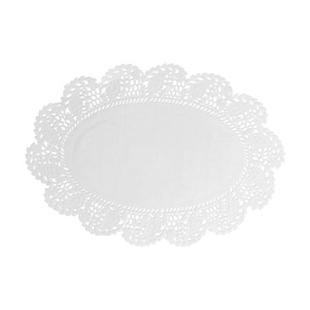 Image DENTELLES OVALES AJOURÉES  53 G/M2 22x16 CM BLANC PAPIER (250 UNITÉ) #1