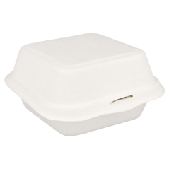 Image COQUILLES HAMBURGER 'BIONIC' 450 ML 15,2x15x8,4 CM BLANC BAGASSE (600 UNITÉ) #1