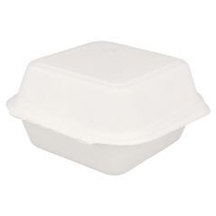 COQUILLES HAMBURGER 'BIONIC' 450 ML 15,2x15x8,4 CM BLANC BAGASSE (600 UNITÉ)