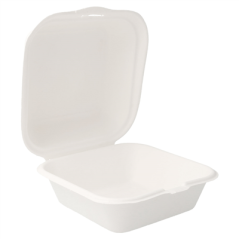 Image COQUILLES HAMBURGER 'BIONIC' 450 ML 15,2x15x8,4 CM BLANC BAGASSE (600 UNITÉ) #3
