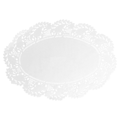 Image DENTELLES OVALES AJOURÉES  53 G/M2 27x18 CM BLANC PAPIER (250 UNITÉ) #1