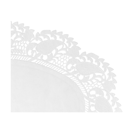 DENTELLES OVALES AJOURÉES  53 G/M2 27x18 CM BLANC PAPIER (250 UNITÉ)