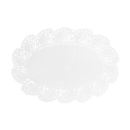 Image DENTELLES OVALES AJOURÉES  53 G/M2 32x22 CM BLANC PAPIER (250 UNITÉ) #1