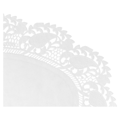 DENTELLES OVALES AJOURÉES  53 G/M2 35,7x26,5 CM BLANC PAPIER (250 UNITÉ)
