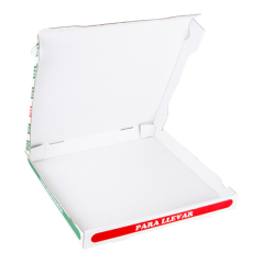 BOÎTES PIZZA MICROCANNELURE  348 G/M2 36x36x4 CM BLANC CARTON (100 UNITÉ)