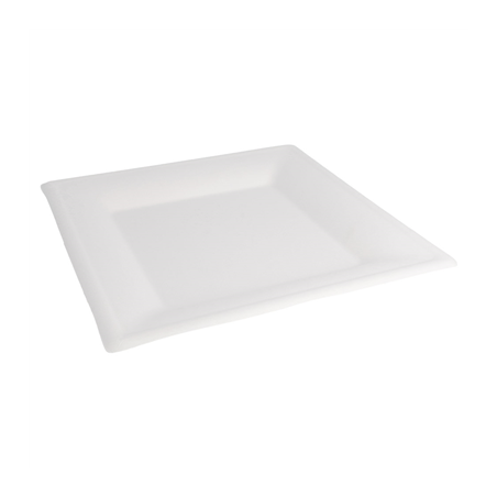Image ASSIETTES CARRÉES 'BIONIC'  26,2x26,2x1,4 CM BLANC BAGASSE (500 UNITÉ) #1