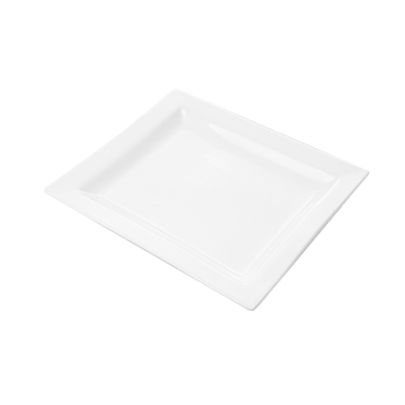Image ASSIETTES RECTANGULAIRES  27x23,5 CM BLANC PORCELAINE (12 UNITÉ) #1