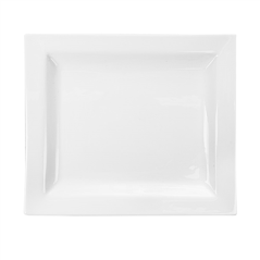 Image ASSIETTES RECTANGULAIRES  27x23,5 CM BLANC PORCELAINE (12 UNITÉ) #3