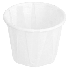 Image POTS TRAITEUR PAPIER PLISSÉ 22 ML (0,7 oz) 80 G/M2 Ø3,8/2,6x2,8 CM BLANC PARCH.INGRAISSABLE (250 UNITÉ) #1