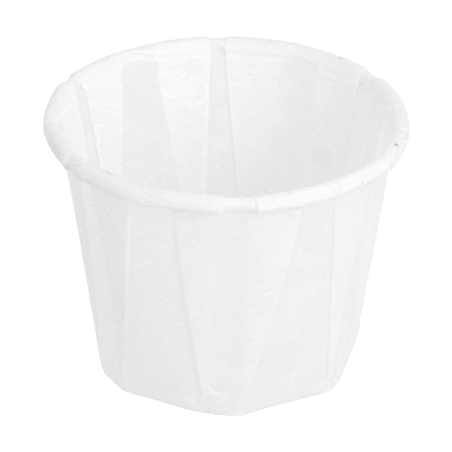 Image POTS TRAITEUR PAPIER PLISSÉ 22 ML (0,7 oz) 80 G/M2 Ø3,8/2,6x2,8 CM BLANC PARCH.INGRAISSABLE (250 UNITÉ) #1