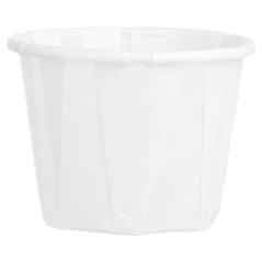 POTS TRAITEUR PAPIER PLISSÉ 22 ML (0,7 oz) 80 G/M2 Ø3,8/2,6x2,8 CM BLANC PARCH.INGRAISSABLE (250 UNITÉ)