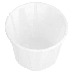 Image POTS TRAITEUR PAPIER PLISSÉ 22 ML (0,7 oz) 80 G/M2 Ø3,8/2,6x2,8 CM BLANC PARCH.INGRAISSABLE (250 UNITÉ) #3