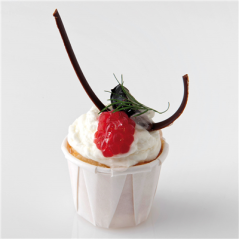 Image POTS TRAITEUR PAPIER PLISSÉ 22 ML (0,7 oz) 80 G/M2 Ø3,8/2,6x2,8 CM BLANC PARCH.INGRAISSABLE (250 UNITÉ) #4