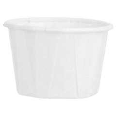 POTS TRAITEUR PAPIER PLISSÉ PFAS FREE 30 ML (1 oz) 80 G/M2 Ø4,4/3,1x2,8 CM BLANC PARCH.INGRAISSABLE (250 UNITÉ)