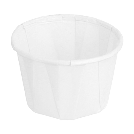 Image POTS TRAITEUR PAPIER PLISSÉ 45 ML (1,5 oz) 80 G/M2 Ø5/3,6x3,1 CM BLANC PARCH.INGRAISSABLE (250 UNITÉ) #1