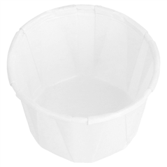 Image POTS TRAITEUR PAPIER PLISSÉ 45 ML (1,5 oz) 80 G/M2 Ø5/3,6x3,1 CM BLANC PARCH.INGRAISSABLE (250 UNITÉ) #3