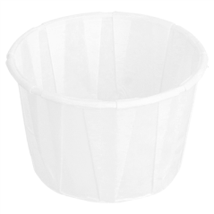 Image POTS TRAITEUR PAPIER PLISSÉ 60 ML (2 oz) 80 G/M2 Ø5,5/3,9x3,5 CM BLANC PARCH.INGRAISSABLE (250 UNITÉ) #1