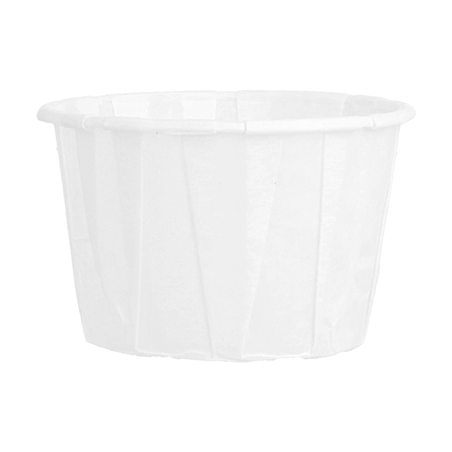 POTS TRAITEUR PAPIER PLISSÉ 60 ML (2 oz) 80 G/M2 Ø5,5/3,9x3,5 CM BLANC PARCH.INGRAISSABLE (250 UNITÉ)