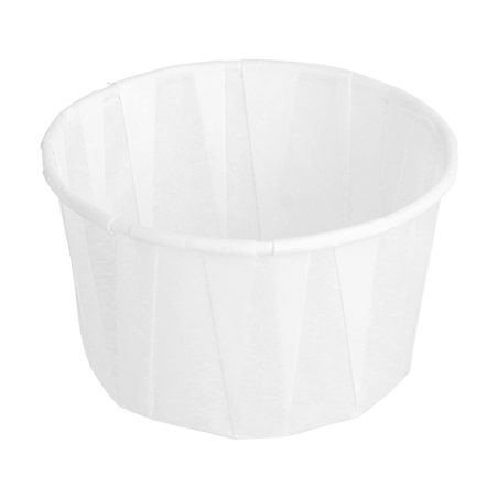 Image POTS TRAITEUR PAPIER PLISSÉ PFAS FREE 90 ML (3 oz) 80 G/M2 Ø6,5/4,9x3,8 CM BLANC PARCH.INGRAISSABLE (250 UNITÉ) #1